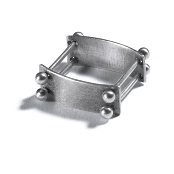 DOUBLE COLLAPSIBLE $180-sterling silver ring with mizzy texture on bands (5/16" wide bands) made to size specifications